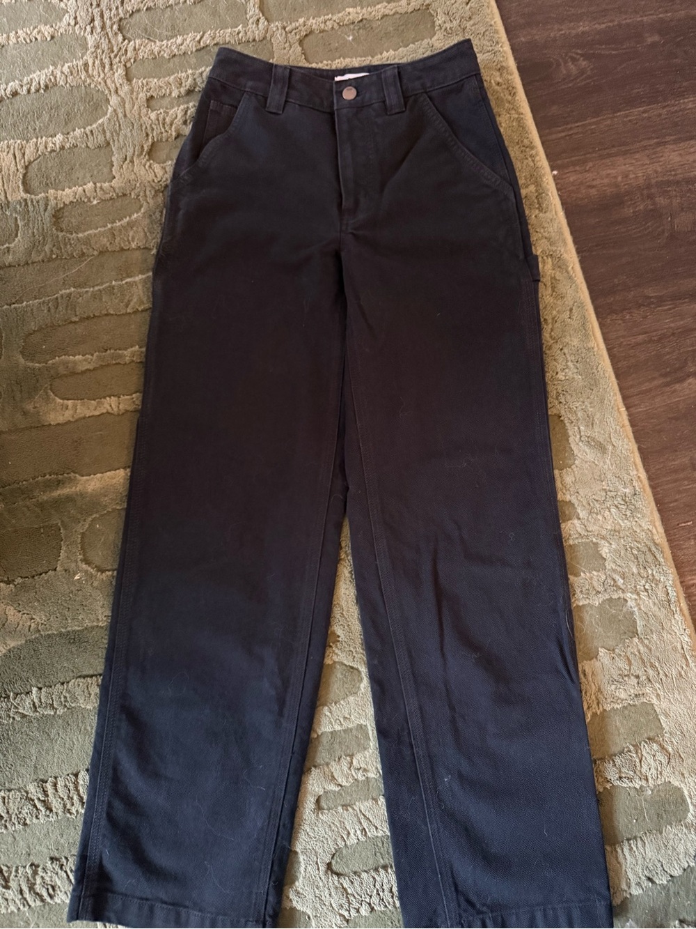 Aritzia Black High-Rise Straight Chinos